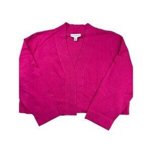 Susan Graver Womens Pink Cardigan Sweater L
